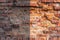 Photo before and after the image editing process. Brick wall