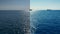 Photo before and after the image editing process. Sea ships