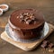 Photo Indulgent chocolate cake with luscious ganache topping, dessert perfection