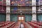 Photo of the interior of the historic Octagon Library at Queen Mary, University of London, Mile End UK.