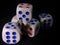 Photo, Jobless, Sitting Stress Man white plastic Dice, Illustration for Bankrupt Gambler