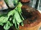 Photo of kale placed on a cutting board