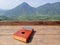 Photo Kalimba, acoustic music instrument from africa and at Wood Desk near Pancar Mountain, West Java Indonesia