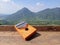 Photo Kalimba, acoustic music instrument from africa and at Wood Desk near Pancar Mountain, West Java Indonesia