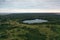 Photo of a lake on top helicopter blue water