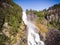 Photo of Latefossen - rapid waterfall in Norway. Aerial view, summer time.