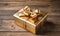 Photo of a luxurious gold gift box