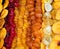 Photo macro multicolored bright dried fruit in Armenia