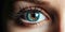 Photo of macro shot detail beautiful female blue eye