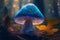 a photo of magical glowing translucent chromatic mushrooms generative AI