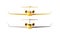 Photo Matte Yellow Luxury Generic Design Private Airplane Model. Clear Mockup Isolated Blank White Background.Business