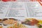 Photo menu of Indian beach restaurant in Malaysia