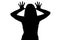 Photo of mocking woman\'s silhouette