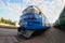 Photo of modern electric trains of Russian production. Strong distortion from the fisheye len