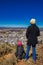 Photo with mother with daughter on top of the mountain watching the city Pocos de Caldas - Minas Gerais / Brazil - below