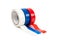 Photo multi colored insulating tapes on a white background