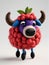 Photo Of A Needle-Felted Cartoon Buffaloberry Character Isolated On A White Background. Generative AI