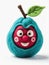 Photo Of A Needle-Felted Cartoon Water Apple Character Isolated On A White Background. Generative AI