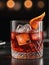 Photo Of Negroni Cocktail Drink, Flat Illustration Style. Generative AI