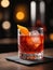 Photo Of Negroni Cocktail With Orange Twist. Generative AI