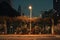 Photo Night lights enhance urban serenity amidst architectural beauty