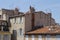 Photo of old and interlaced houses, it shows a clear lack of space in Paris downtown.