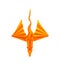 Photo of origami orange dragon isolated on white background