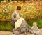 Photo of the original painting `Camille Monet and a Child in the Garden` by Claude Monet. Frameless.