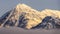 Photo Panorama Majestic peak of Mount Timpanogos with blanket of snow on a cold winter day