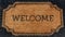 Photo Panorama Rectangular black and brown doormat with the word Welcome at the center