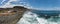 Photo panoramic of the beach from drone in spain on canary islands in the morning