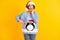 Photo of pretty charming overjoyed lady x-mas party direct finger gift present jumper funky cute fluffy penguin wear