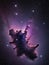 Photo Of Purple Nebula And Cosmic Dust In Star Field. Generative AI