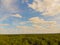 Photo from a quadrocopter of a magic lake in the taiga of Russia