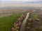 Photo from a quadrocopter river fields in the Rostov region of Russia