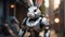 Photo Of A Rabbit With Robot Armor Military 3D Models. Generative AI