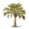 Photo-realistic 3d Rendering Of Sabal Palm Tree On White Background