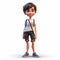 Photo-realistic Cartoon Boy In Backpack And Shorts: A Youthful Animated Film Pioneer