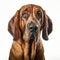 Photo-realistic Dog Portrait: Bloodhound In High-key Lighting