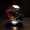 A photo-realistic glass ball with a wonderful inside black background By Generative AI