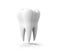 Photo-realistic illustration of a white tooth - isolated icon. Tooth isolated on white background. 3D render. Dental