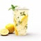 Photo-realistic Lemonade In White Cup On White Background