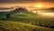 Photo-realistic Tuscany Sunrise Landscape With Fine Details
