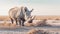 photo of a Rhinoceros stands on the ground generative AI