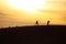 Photo of sand dunes with travellers