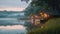 Photo of a Serene Lakeside Glamping Site, luxury tents and natural scenery