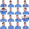 Photo set of casual young man expressions