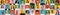 Photo set collage of multiethnic happy people faces
