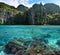Photo of sharp cliffs and colorful coral reefs in the Philippine