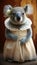 Photo Shoot of a Beautiful, Cute and Adorable Humanoid Bear in Stunning Wedding Dress (Generative AI)